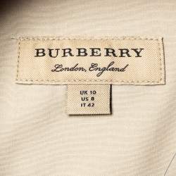 Pre Owned Burberry Stone Stretch Cotton Long Sleeve Shirt M