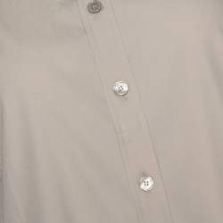 Pre Owned Burberry Stone Stretch Cotton Long Sleeve Shirt M