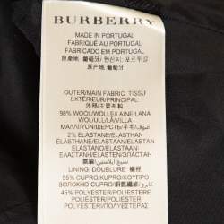 Pre Owned Burberry London Black Stretch Wool Single Button Tailored Blazer S 