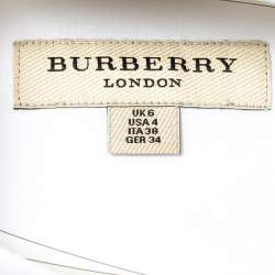 مملوكة مسبقًا قميص بربري بأكمام طويلة قطن مرن أبيض مقاس صغير (سمول)