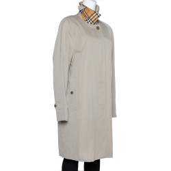 Pre Owned Burberry Sandstone Cotton The Camden Car Coat M