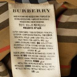 Pre Owned Burberry Black Wool Grommet Trim Camden Coat S