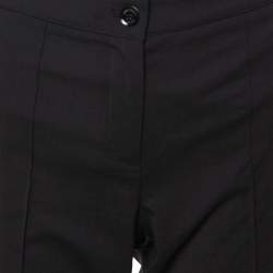 مملوكة مسبقًا بنطلون بربري لندن واسع صوف مرن أسود مقاس صغير (سمول)