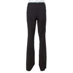 مملوكة مسبقًا بنطلون بربري لندن واسع صوف مرن أسود مقاس صغير (سمول)