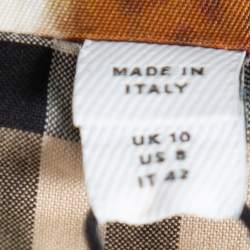 مملوكة مسبقًا Burberry Brown Deer Printed Exaggerated Cuff Detail Belted Trench Coat M