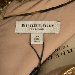 مملوكة مسبقًا Burberry Vintage Gold Sequined V Neck Sheath Dress S