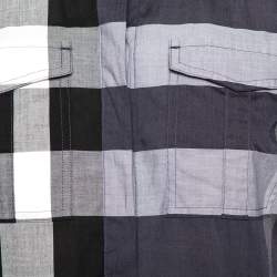 Pre Owned Burberry Brit Blue Checkered Cotton Peggie Shirt Dress M