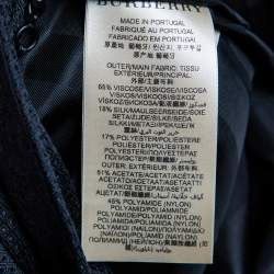 Pre Owned Burberry Black Textured Silk & Satin Trimmed Single Breasted Tuxedo S 