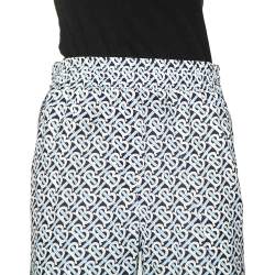 Pre Owned Burberry Blue Monogram Printed Silk Shorts S