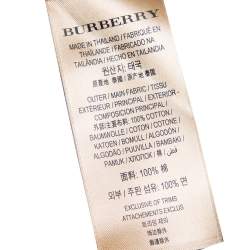 مملوكة مسبقًا Burberry Pink Checked Cotton Lace Trimmed Button Front Shirt L