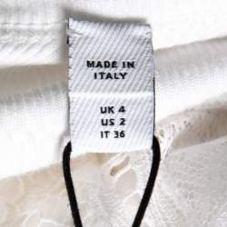 Pre Owned Burberry White Satin & Lace Paneled Slip Dress XS