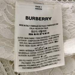 Pre Owned Burberry White Satin & Lace Paneled Slip Dress XS
