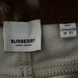 Burberry Brown Honey Printed Denim Jeans L