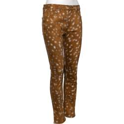 Burberry Brown Honey Printed Denim Jeans L