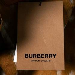 Pre Owned Burberry Brown Honey Printed Denim Jeans M