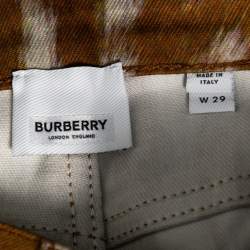 Pre Owned Burberry Brown Honey Printed Denim Jeans M