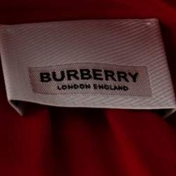 Burberry Red Silk Button Down Maxi Dress M