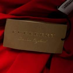 Burberry Red Silk Button Down Maxi Dress M
