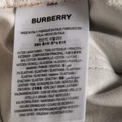 Pre Owned Burberry Brown Honey Printed Denim Jeans S