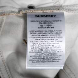 Pre Owned Burberry Brown Honey Printed Denim Jeans M