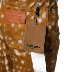 Pre Owned Burberry Brown Honey Printed Denim Jeans M
