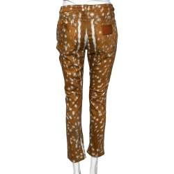 Pre Owned Burberry Brown Honey Printed Denim Jeans M