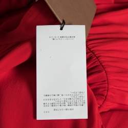 Burberry Red Silk Button Down Maxi Dress S 