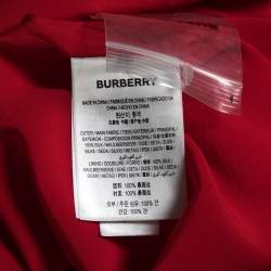 Burberry Red Silk Button Down Maxi Dress S 