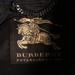 مملوكة مسبقًا معطف بربري ألياف صناعية أزرق كحلي خط رقبة مكشكش طويل مقاس وسط ( ميديوم )