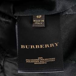 مملوكة مسبقًا معطف بربري ألياف صناعية أزرق كحلي خط رقبة مكشكش طويل مقاس وسط ( ميديوم )