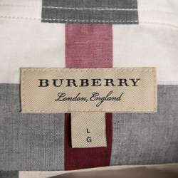 مملوكة مسبقًا Burberry Beige Vintage Check Cotton Button Front Shirt L