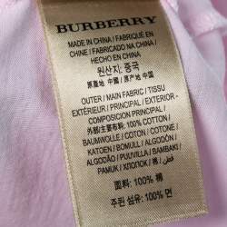 Pre Owned Burberry Pink Cotton V-Neck T-Shirt L