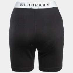 Pre Owned Burberry Black Jersey Logo Waistband Detail Shorts L