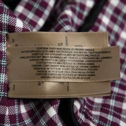 Pre Owned Burberry Purple Check Patterned Cotton Single-Breasted Blazer S   