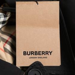 Pre Owned Burberry Black Gabardine Swingate Belted Trench Coat M