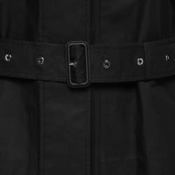 Pre Owned Burberry Black Gabardine Swingate Belted Trench Coat S