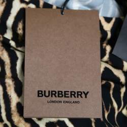 Pre Owned Burberry Beige Leopard Print Stretch Jersey Midi Dress M