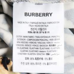 Pre Owned Burberry Beige Leopard Print Stretch Jersey Midi Dress M