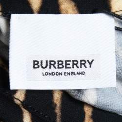Pre Owned Burberry Beige Leopard Print Stretch Jersey Midi Dress M