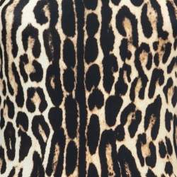 Pre Owned Burberry Beige Leopard Print Stretch Jersey Midi Dress M