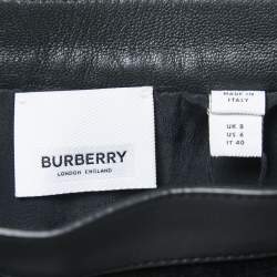 Pre Owned Burberry Black Velvet A-Line Mini Skirt S
