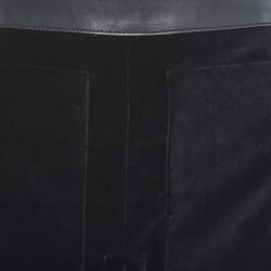 Pre Owned Burberry Black Velvet A-Line Mini Skirt S