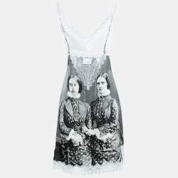 Burberry Multicolor Victorian Print Silk Lace-Trimmed Slip Dress XS
