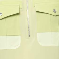 Burberry Green Silk Zip-Up Bowling Shirt S