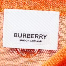 Pre Owned Burberry Orange Diamond Patterned Knit Sleeveless Top M