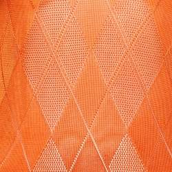 Pre Owned Burberry Orange Diamond Patterned Knit Sleeveless Top M