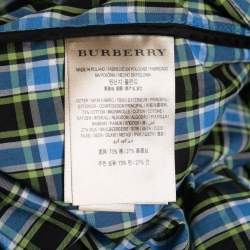 Pre Owned Burberry Blue Checked Cotton Lampton Belted Jumpsuit M
