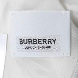 Pre Owned Burberry Grey Crepe Wool Side Stripe Trousers M