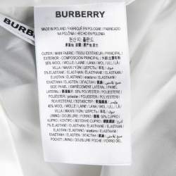 Pre Owned Burberry Grey Crepe Wool Side Stripe Trousers M
