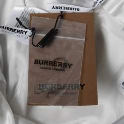 Pre Owned Burberry Grey Crepe Wool Side Stripe Trousers M